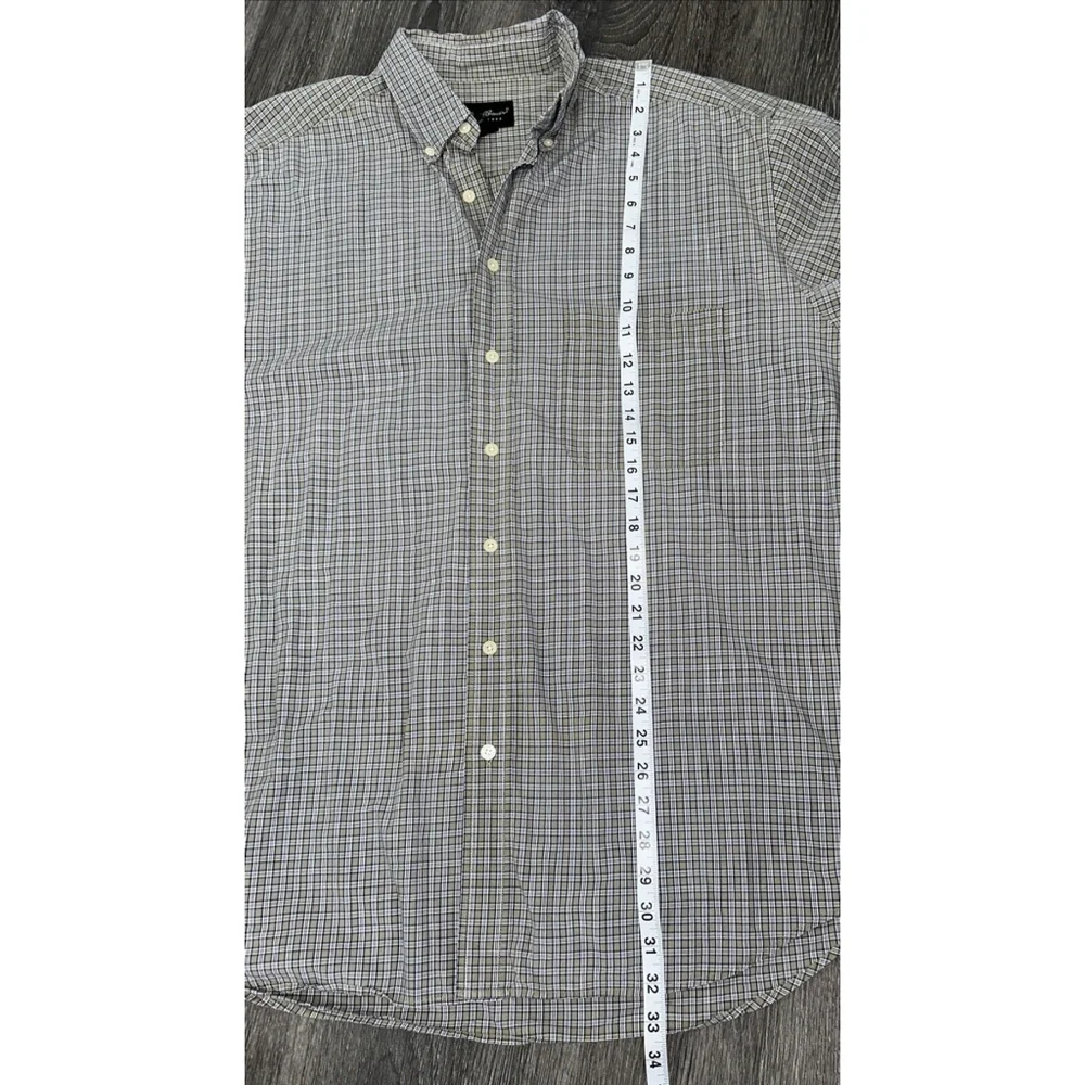 Eddie Bauer Mens Large Button-Up Shirt Tan Checks Long Sleeve